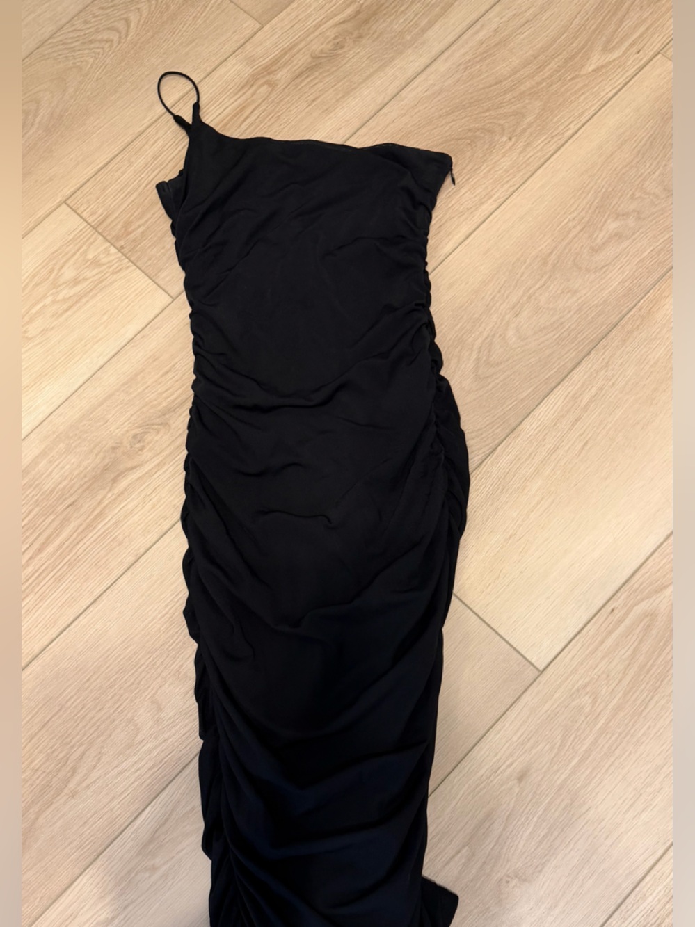 Hello Molly Black Ruched Maxi Skirt
